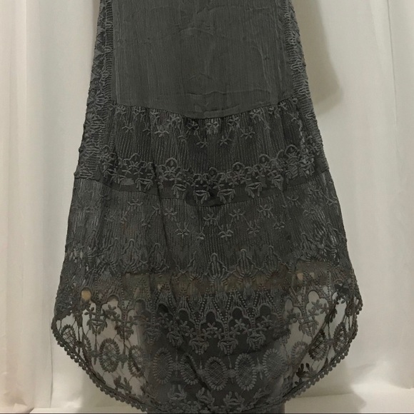 Sundance Gray Viviana Chiffon Column Embroidered Lace Long sleeve Dress - Picture 10 of 16